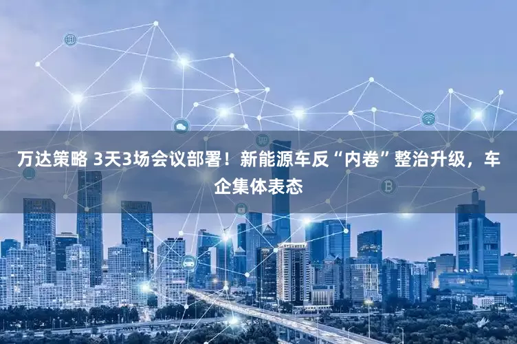万达策略 3天3场会议部署！新能源车反“内卷”整治升级，车企集体表态